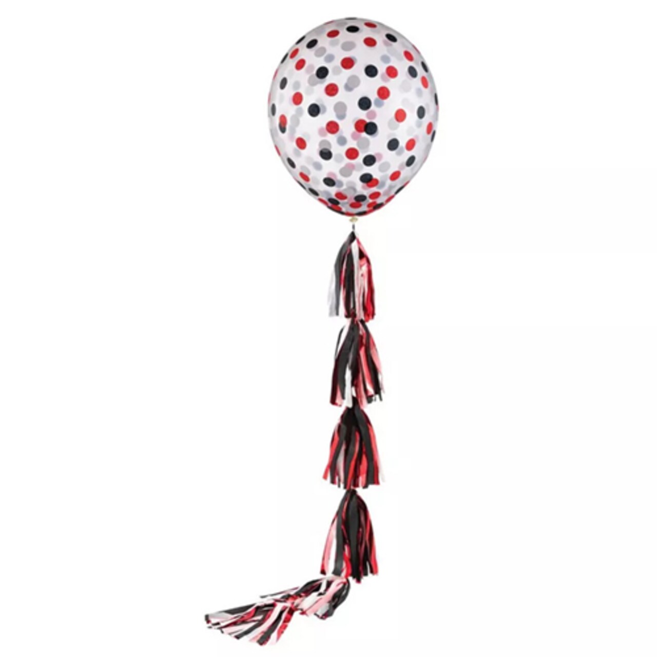 Red Confetti Latex Balloon with Tassel Tail